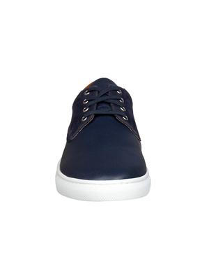 navy leatherette lace up sneakers - 15514435 - Standard Image - 4