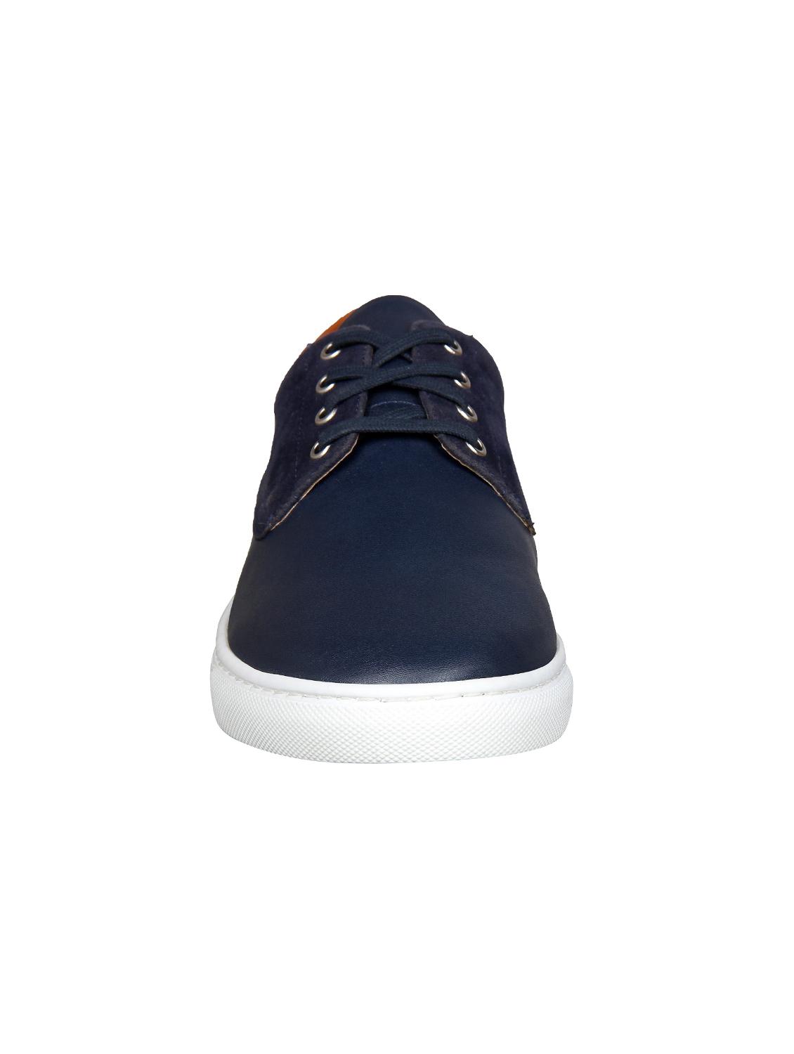 navy leatherette lace up sneakers - 15514435 - Zoom Image - 4