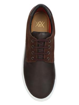 brown leatherette lace up sneakers - 15514436 - Standard Image - 4