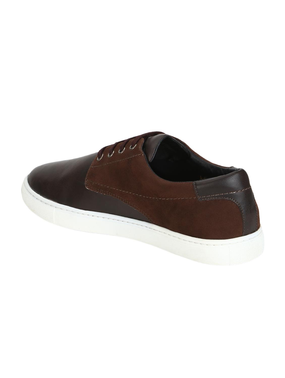 brown leatherette lace up sneakers - 15514436 - Zoom Image - 3