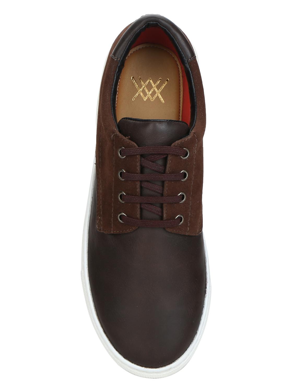 brown leatherette lace up sneakers - 15514436 - Zoom Image - 4