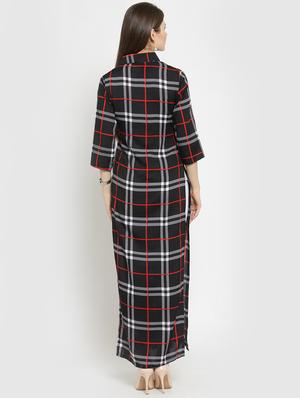 checkered straight kurta - 15515834 - Standard Image - 3