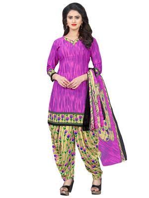 pink crepe patiyala suits unstitched suit - 15515938 - Standard Image - 1