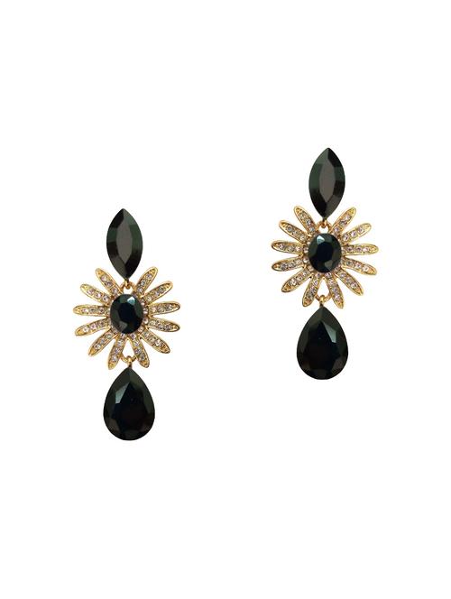 black gold tone stone earrings - 15516905 - Very Small Image - 1