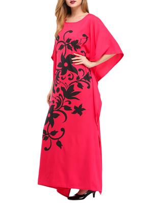 round neck floral kaftan - 15516942 - Standard Image - 2