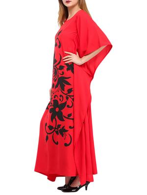 scoop neck floral kaftan - 15516943 - Standard Image - 2