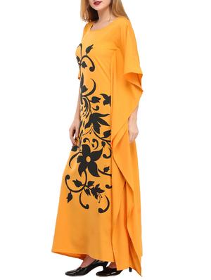 scoop neck floral kaftan - 15516946 - Standard Image - 2