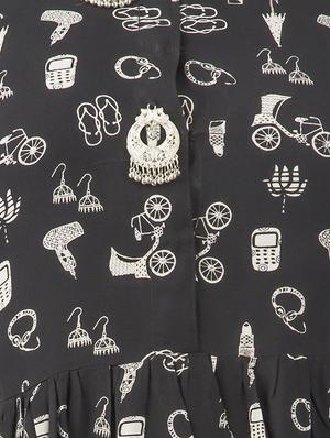 embellish flared printed kurta - 15517017 - Standard Image - 4