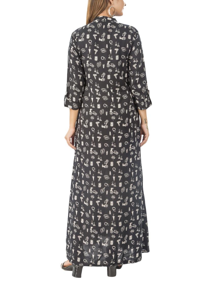 embellish flared printed kurta - 15517017 - Zoom Image - 3