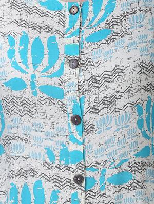 cowl printed button placket kurta - 15517058 - Standard Image - 4