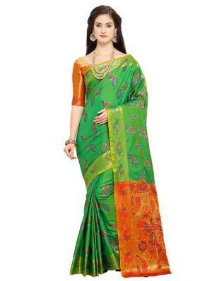 conversational zari motif banarasi saree with blouse - 15517233 - Standard Image - 1