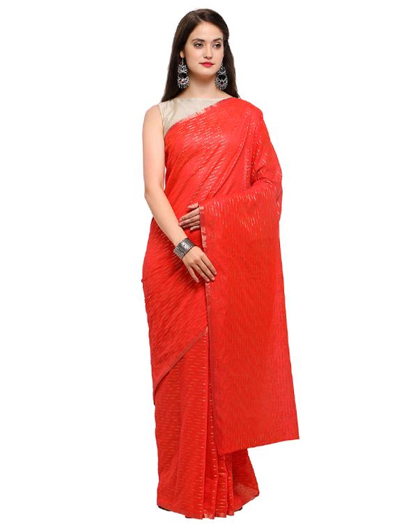 zari motif woven saree with blouse - 15517234 - Zoom Image - 1
