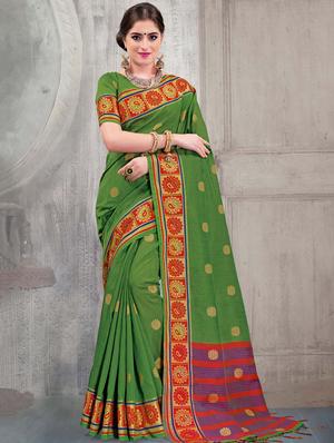 floral zari motif banarasi saree with blouse - 15517261 - Standard Image - 1