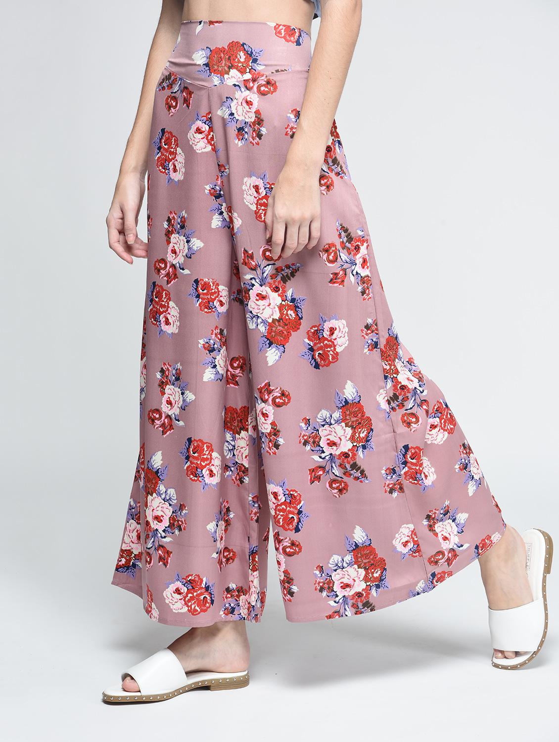 Floral printed flared palazzo - 15517319 - Zoom Image - 1