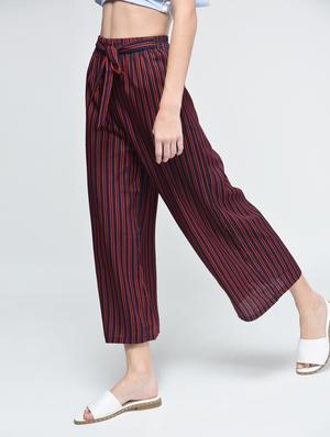Stripes front tie knot straight palazzo - 15517322 - Standard Image - 1