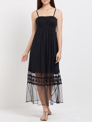 spaghetti straps mesh overlay dress - 15517404 - Standard Image - 1