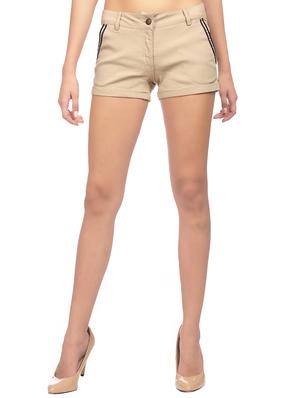 mid waist solid shorts - 15517443 - Standard Image - 1