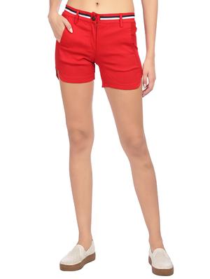 waist taping solid shorts - 15517452 - Standard Image - 1