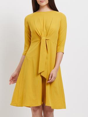 front tie knot a-line dress - 15517644 - Standard Image - 1