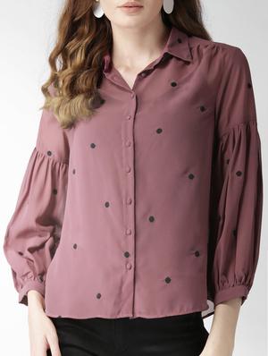 embroidered lantern sleeved shirt - 15517672 - Standard Image - 1