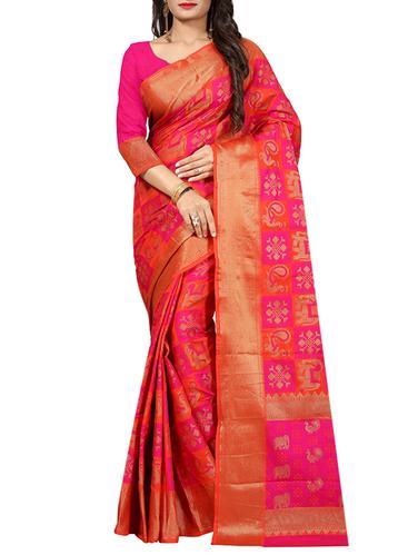 zari motif patola saree with blouse - 15518018 - Very Small Image - 1