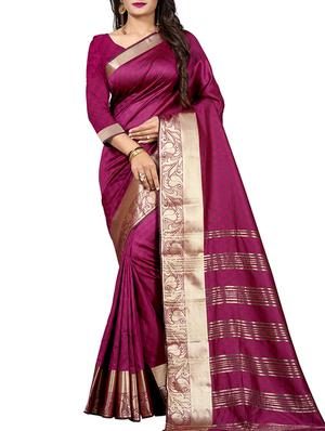 paisley zari border woven saree with blouse - 15518020 - Standard Image - 1
