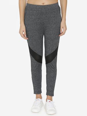 mid rise melange track pants - 15518022 - Standard Image - 1