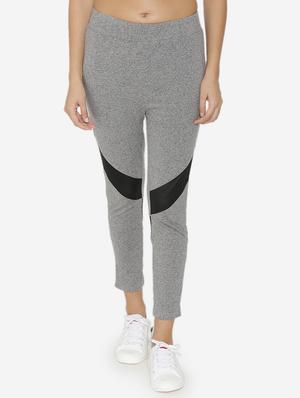 mid rise melange track pants - 15518023 - Standard Image - 1