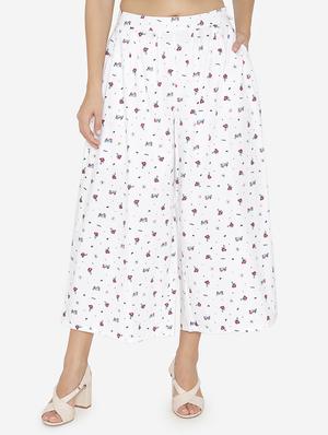 printed flared palazzo - 15518024 - Standard Image - 1