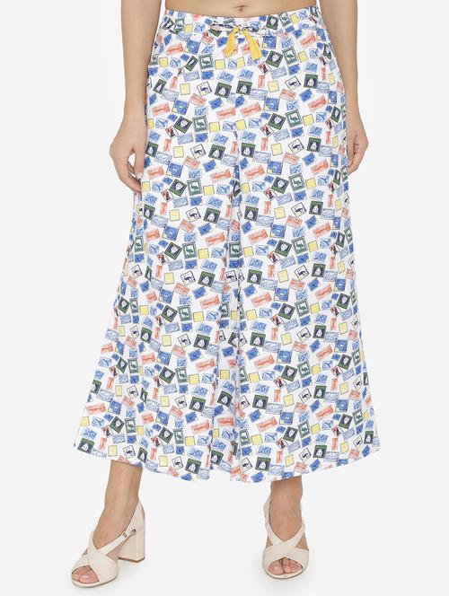drawstring detailed printed palazzo - 15518026 - Very Small Image - 1