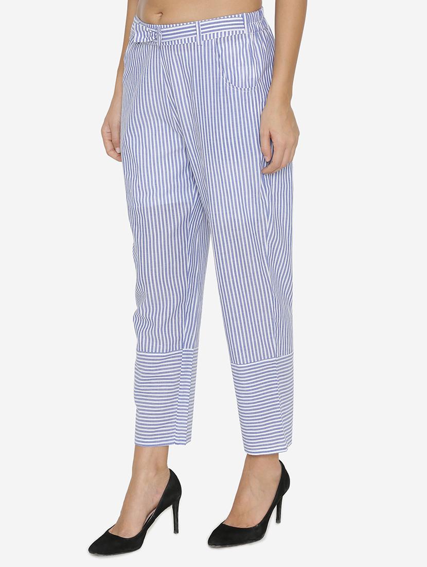 bow detailed striped trousers - 15518031 - Zoom Image - 2