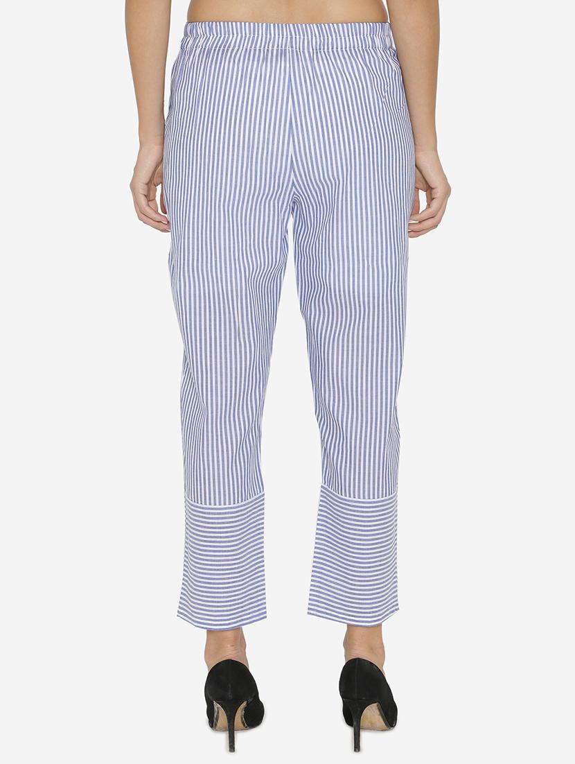 bow detailed striped trousers - 15518031 - Zoom Image - 3