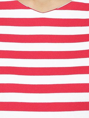 round neck striped peplum dress - 15518032 - Standard Image - 4