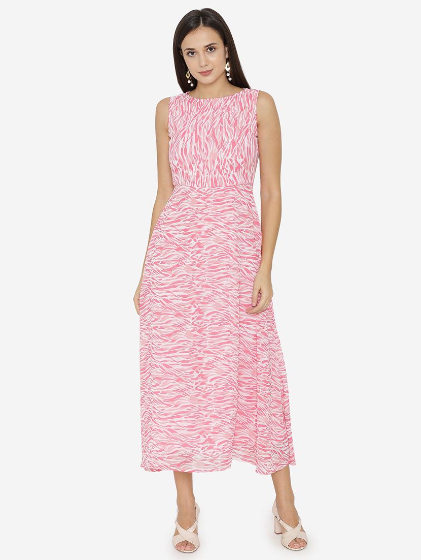 back cutout printed dress - 15518036 - Zoom Image - 1