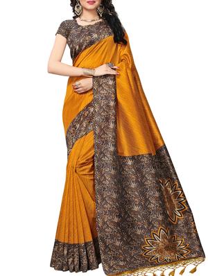 Contrast border mysore silk saree with blouse - 15518163 - Standard Image - 1