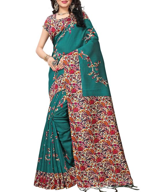 printed mysore silk saree with blouse - 15518167 - Very Small Image - 1