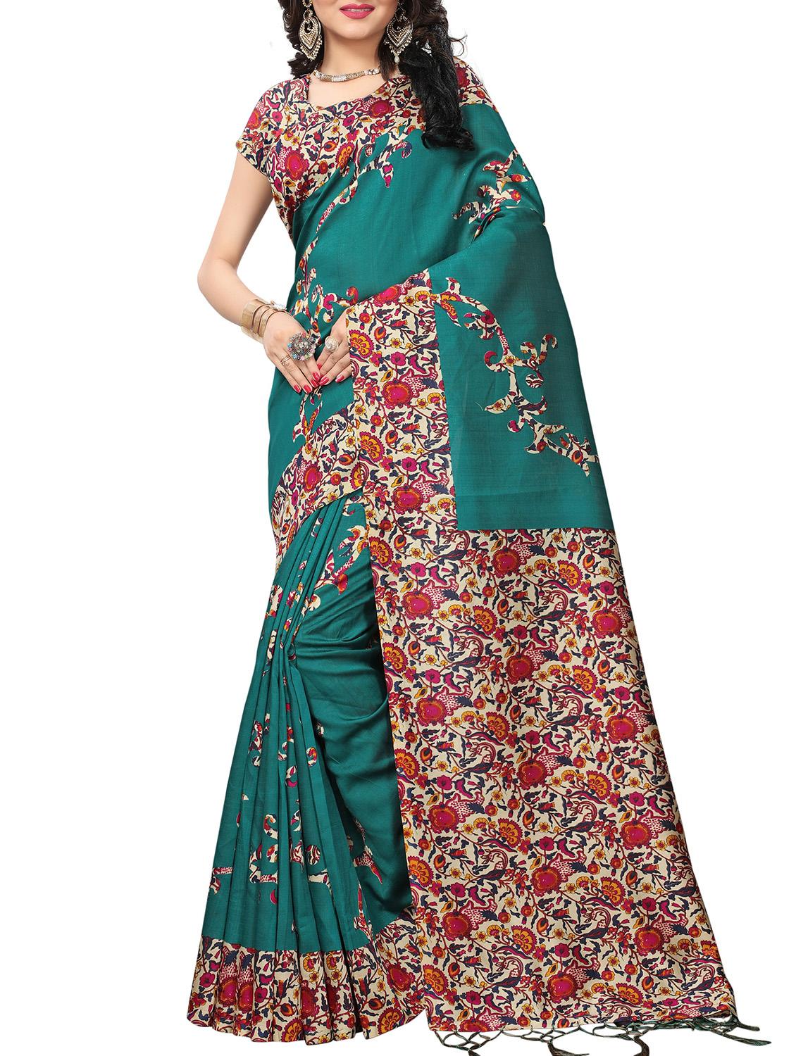 Printed mysore silk saree with blouse - 15518167 - Zoom Image - 1