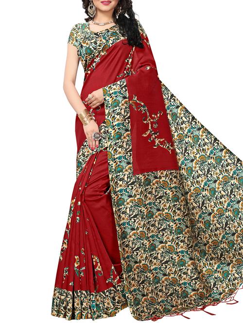 printed mysore silk saree with blouse - 15518169 - Very Small Image - 1