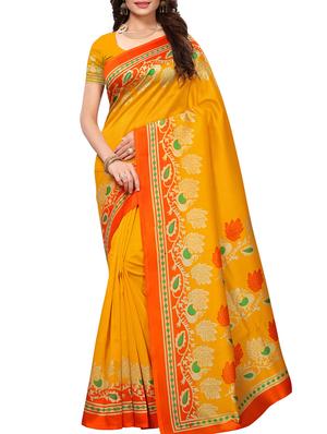 Contrast border mysore silk saree with blouse - 15518181 - Standard Image - 1