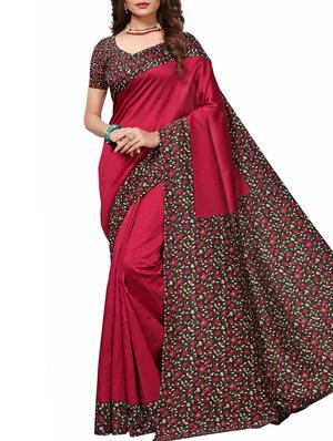 Contrast border mysore silk saree with blouse - 15518182 - Standard Image - 1