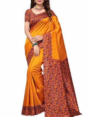Contrast border mysore silk saree with blouse - 15518183 - Standard Image - 1