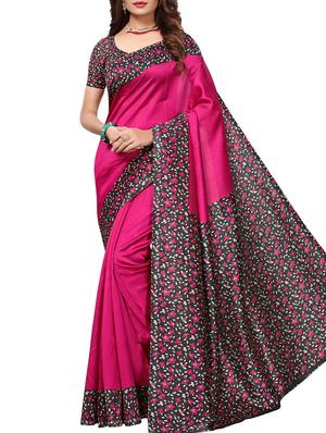 Contrast border mysore silk saree with blouse - 15518184 - Standard Image - 1