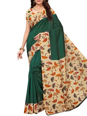 Contrast border mysore silk saree with blouse - 15518187 - Standard Image - 1
