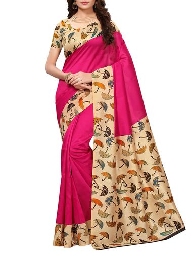 Contrast border mysore silk saree with blouse - 15518190 - Very Small Image - 1