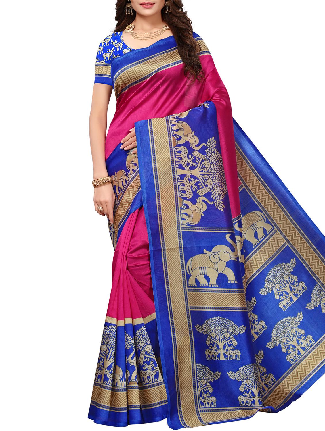 Conversational border mysore silk saree with blouse - 15518193 - Zoom Image - 1