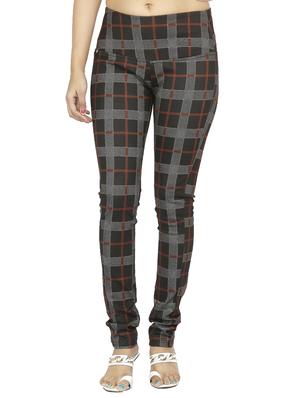 mid waist checkered jegging - 15518252 - Standard Image - 1