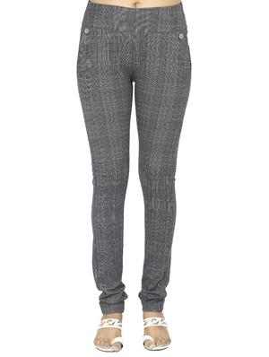 mid waist checkered jegging - 15518255 - Standard Image - 1