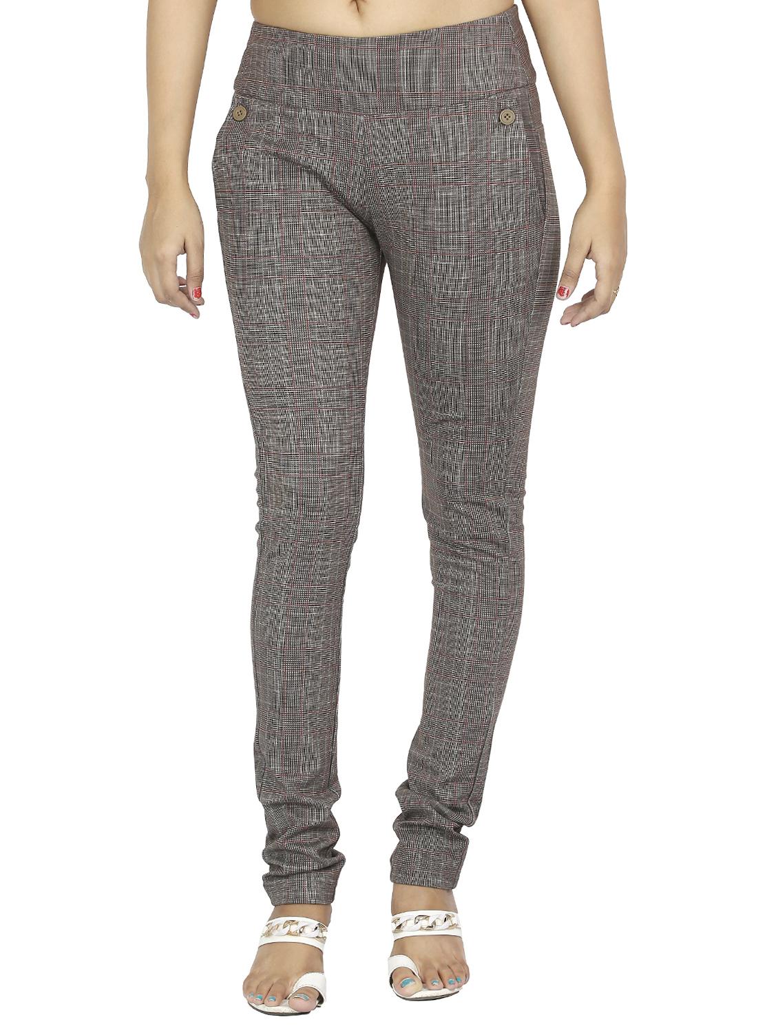 mid waist checkered jegging - 15518257 - Zoom Image - 1