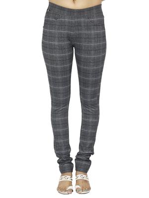 mid waist checkered jegging - 15518263 - Standard Image - 1