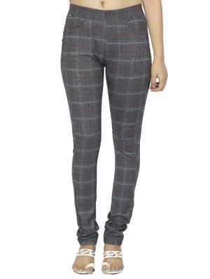 mid waist checkered jegging - 15518264 - Standard Image - 1